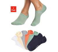 Sneakersocken H.I.S, Herren, Gr. 39-42, 1x weiß, 1x gelb, 1x grau meliert, 1x orange, 1x mintgrün, 1x marine, 1x anthrazit meliert, Baumwollmischung, unifarben, elastisch, Socken Sneakersocken, invisi