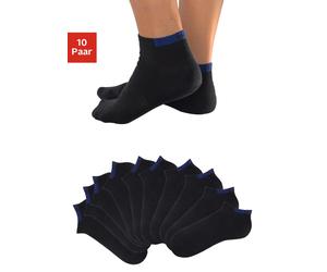 Sneakersocken H.I.S, Herren, Gr. 43-46, schwarz, Baumwolle, Elasthan, Polyamid, unifarben, elastisch, Socken Sneakersocken, mit verstärkten Belastungszonen, Topseller (767655-43) schwarz