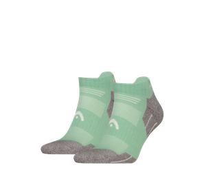 Sneakersocken HEAD "HEAD HIKING ALL CLIMATES SNEAKER 2P", Herren, Gr. 39-42, grün (grün combo), Materialmix, normal, Socken Sneakersocken, mit atmungsaktivem Stoffeinsatz (54177532-39) grün combo