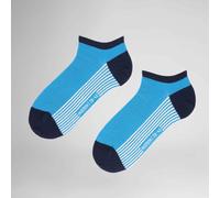 Sneakersocken HUDSON "Sneaker Sporty Stripes", Herren, Gr. 39-42, blau (space blau 0961), Obermaterial: 80% Baumwolle CO. 18% Polyamid PA. 2% Elasthan EL., Socken Sneakersocken (36864125-39) space bla