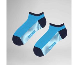 Sneakersocken HUDSON "Sneaker Sporty Stripes", Herren, Gr. 39-42, blau (space blau 0961), Obermaterial: 80% Baumwolle CO. 18% Polyamid PA. 2% Elasthan EL., Socken Sneakersocken (36864125-39) space bla