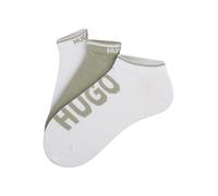 Sneakersocken HUGO UNDERWEAR "3P AS LOGO CC", Herren, Gr. 39-42, weiß (light, pastel grün 337), Baumwollmischung, Socken Sneakersocken, mit Logodetails (27134939-39) light, pastel grün 337