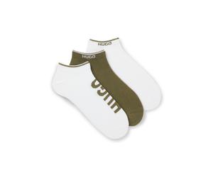 Sneakersocken HUGO UNDERWEAR "3P AS LOGO CC", Herren, Gr. 39-42, weiß (open grün 346), Baumwollmischung, Socken Sneakersocken, mit Logodetails (84350404-39) open grün 346