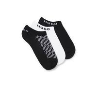 Sneakersocken HUGO UNDERWEAR "3P AS SLANTMONO CC W", Damen, Gr. 35-38, schwarz (schwarz 001), Baumwollmischung, elastisch, Socken Sneakersocken, mit Logo Details (21331636-35) schwarz 001