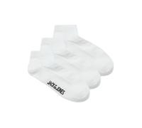 Sneakersocken JACK & JONES "JACLOUIS - Sockenpackung mit Stretch-Anteil, Einheitsgröße", Herren, Gr. 1, weiß (weiß pack:weiß, weiß), Baumwollmischung, unifarben, Socken Sneakersocken, unifarben, casua