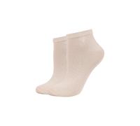 Sneakersocken JOOP "2er Pack", Damen, Gr. 39-42, light beige, 60% Viskose, 20% Polyamid, 18% metallisierte Fasern, 2% Elasthan, uni, Socken Sneakersocken, 2er Pack - aus weiche Viskose für ein angeneh