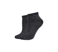 Sneakersocken JOOP "2er Pack", Damen, Gr. 39-42, schwarz, weiß, 60% Viskose, 20% Polyamid, 18% metallisierte Fasern, 2% Elasthan, uni, Socken Sneakersocken, 2er Pack - aus weiche Viskose für ein angen