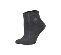 Sneakersocken JOOP "Socken Women for your daily glam cotton Socks 1p 2er Pack", Damen, Gr. 39-42, grau (anthrazitmelange), Obermaterial: 87% Baumwolle CO. 10% Polyamid PA. 3% Elasthan EL., Socken Snea