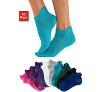 Sneakersocken KANGAROOS, Damen, Gr. 35-38, bunt (himbeere * schwarz, pink, pflaume, weiß, grau, türkis, petrol, blau, lila), Baumwolle, Elasthan, Polyamid, unifarben, elastisch, Socken Sneakersocken, 