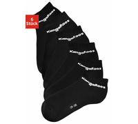 Sneakersocken KANGAROOS, Damen, Gr. 35-38, schwarz (6x schwarz), Baumwolle, Elasthan, Polyamid, unifarben, elastisch, Socken Sneakersocken, mit Frottee innen (345812-35) 6x schwarz