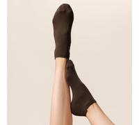 KUNERT Damen Sneaker Socken Sensual Cotton druckfreier Bund 128 DEN Brown 8220 35-38