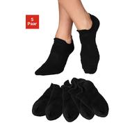 Sneakersocken LASCANA ACTIVE, Damen, Gr. 39-42, schwarz (5x schwarz), Baumwolle, Polyamid, Elasthan, unifarben, elastisch, Socken, mit Frottee Details (38874707-39) 5x schwarz