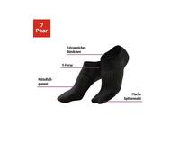 Sneakersocken LASCANA ACTIVE, Damen, Gr. 39-42, schwarz (7x schwarz), Obermaterial: 69% Baumwolle, 29% Polyamid, 2% Elasthan, uni, elastisch, Socken, mit Mittelfußgummi (44759005-39) 7x schwarz