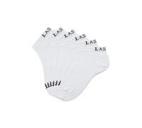 Sneakersocken LASCANA ACTIVE, Damen, Gr. 39/42, weiß (6x weiß), Baumwollmischung, unifarben, Socken, mit eingestricktem Marken Logo (88039066-39) 6x weiß