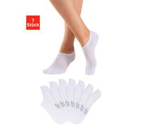 Sneakersocken LASCANA ACTIVE, Damen, Gr. 39-42, weiß (7x weiß), Materialmix, unifarben, elastisch, Socken, mit Pikeestruktur (84645250-39) 7x weiß