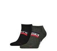 Sneakersocken LEVI'S "LEVIS LOW CUT SPRTWR LOGO", Herren, Gr. 43-46, mid grau, schwarz, Baumwollmischung, elastisch, Socken Sneakersocken (61677604-43) mid grau, schwarz