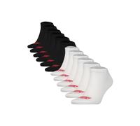 Sneakersocken LEVI'S "Socken LEVIS LOW CUT BATWING LOGO 12P RECYCLED CO 12er Pack", Herren, Gr. 39-42, schwarz-weiß (weiß, schwarz), Obermaterial: 73% Baumwolle CO. 22% Polyester PES. 3% Elasthan EL. 