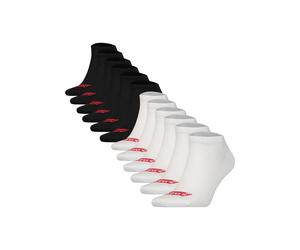 Sneakersocken LEVI'S "Socken LEVIS LOW CUT BATWING LOGO 12P RECYCLED CO 12er Pack", Herren, Gr. 39-42, schwarz-weiß (weiß, schwarz), Obermaterial: 73% Baumwolle CO. 22% Polyester PES. 3% Elasthan EL. 