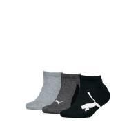 Sneakersocken PUMA "PUMA KIDS BWT SNEAKER 3P", Herren, Gr. 23-26, schwarz, Baumwollmischung, normal, Socken Sneakersocken, Flache Zehennähte, Logo (95982915-23)
