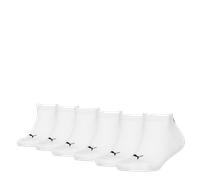 PUMA Kinder Sneakersocken 6er Pack - Plain Sneaker ECOM 6P, Logo, einfarbig Weiß 35-38