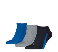 Sneakersocken PUMA "PUMA UNISEX LIFESTYLE SNEAKERS 3P", Herren, Gr. 39-42, blau (navy, grau, strong blau), Baumwollmischung, Socken Sneakersocken, Flache Zehennaht, Rippenbündchen (28114447-39) navy,