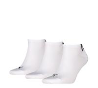Sneakersocken PUMA "PUMA UNISEX LOGO SNEAKER", Herren, Gr. 43-46, weiß (weiß, schwarz), Obermaterial: 68% Baumwolle, 15% Polyamid, 15% Polyester, 2% Elasthan, Socken Sneakersocken (49580813-43) weiß,