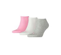 Sneakersocken PUMA "PUMA UNISEX SNEAKER PLAIN 3P", Damen, Gr. 43-46, rosa (1x hellgrau, meliert, 1x weiß, 1x rosa), Baumwolle, Baumwollmischung, Elasthan, meliert, unifarben, elastisch, Socken Sneaker