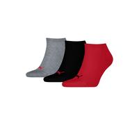 PUMA Unisex Plain Sneaker Sock, Black/red-New, 39/42 (3er Pack)