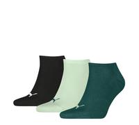 Sneakersocken PUMA "PUMA UNISEX SNEAKER PLAIN 3P", Herren, Gr. 39-42, bunt (grün, soft grass, schwarz), Baumwollmischung, Socken Sneakersocken, mit kleinem Logo (38067102-39) grün, soft grass, schwarz