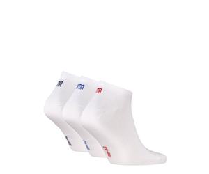 Sneakersocken PUMA "PUMA UNISEX SNEAKER PLAIN 3P", Herren, Gr. 39-42, weiß, rot, blau, Baumwollmischung, Socken Sneakersocken, mit kleinem Logo (23015215-39) weiß, rot, blau