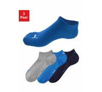 PUMA Unisex Sneakersocken, 3er Pack - Sneaker Plain 3P, Logo, einfarbig Grau/Blau 43-46