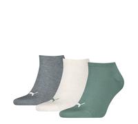 Sneakersocken PUMA "PUMA UNISEX SNEAKER PLAIN 3P", Herren, Gr. 43-46, grün, grau, Baumwollmischung, meliert, unifarben, Socken Sneakersocken, mit kleinem Logo (46708838-43) grün, grau