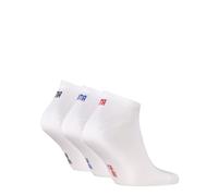 Sneakersocken PUMA "PUMA UNISEX SNEAKER PLAIN", Herren, Gr. 35-38, weiß, rot, blau, Baumwollmischung, Socken Sneakersocken, mit kleinem Logo (23015215-35) weiß, rot, blau