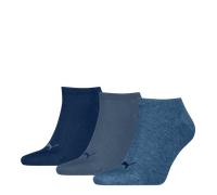 Puma Sneakersocken Plain 3P - 3er Pack Unisex, denim blau, Gr. 39-42, Baumwollmischung
