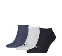 PUMA unisex Sneaker Socken Kurzsocken Sportsocken 3 Paar, Farbe:Mehrfarbig, Menge:3 Paar (1x 3er Pack), Größe:39-42, Artikel:-532 navy/grey/nightshadow blue