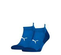 Sneakersocken PUMA "PUMA UNISEX SPORT CUSHIONED SNEAKER 2P", Damen, Gr. 43-46, blau (olympian blau), Materialmix, normal, Socken Sneakersocken, Gepolsterte Sohle, niedriger Schnitt (44070657-43)