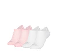 Sneakersocken PUMA "PUMA WOMEN CUSHIONED SNEAKER 4P ECOM", Damen, Gr. 39-42, pink (weiß, pink), Materialmix, unifarben, normal, Socken Sneakersocken, mit speziellen Ventilationszonen (22172209-39) wei