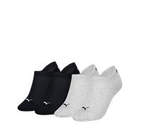 Sneakersocken PUMA "PUMA WOMEN CUSHIONED SNEAKER 4P", Damen, Gr. 39-42, schwarz (grau melange, schwarz), Materialmix, meliert, unifarben, normal, Socken Sneakersocken, mit speziellen Ventilationszonen