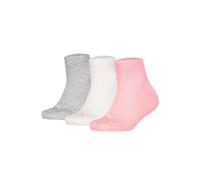 Sneakersocken PUMA "Socken Plain Quarter 3P 3er Pack", Mädchen, Gr. 27-30, bunt (grau, weiß, rosa), Obermaterial: 71% Baumwolle CO. 14% Polyamid PA. 13% Polyester PES. 2% Elasthan EL., Socken Sneakers