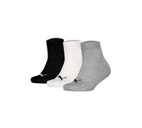Sneakersocken PUMA "Socken Plain Quarter 3P 3er Pack", Mädchen, Gr. 31-34, bunt (schwarz, weiß, grau), Obermaterial: 71% Baumwolle CO. 14% Polyamid PA. 13% Polyester PES. 2% Elasthan EL., Socken Sneak