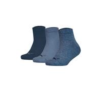 Sneakersocken PUMA "Socken Plain Quarter 3P 3er Pack", Mädchen, Gr. 39-42, blau (denim blau), Obermaterial: 71% Baumwolle CO. 14% Polyamid PA. 13% Polyester PES. 2% Elasthan EL., Socken Sneakersocken