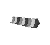 Sneakersocken PUMA "Socken Quarter Plain ECOM 9P 9er Pack", Damen, Gr. 43-46, grau, Obermaterial: 68% Baumwolle CO. 18% Polyamid PA. 12% Polyester PES. 2% Elasthan EL., Socken Sneakersocken (60489605-