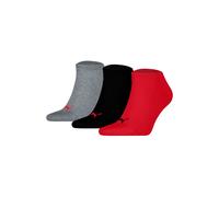 Sneakersocken PUMA "Socken Sneaker Plain 3P 3er Pack", Damen, Gr. 35-38, bunt (schwarz, grau, rot), Obermaterial: 66% Baumwolle CO. 18% Polyamid PA. 14% Polyester PES. 2% Elasthan EL., Socken Sneakers