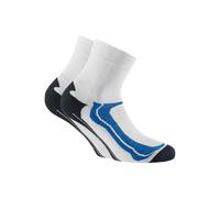 Sneakersocken ROHNER SOCKS "Socken Basic Quarter Sport 2er Pack", Damen, Gr. 39-42, weiß (weiß, blau), Obermaterial: 40% Baumwolle CO. 38% Polyester PES. 20% Polyamid PA. 2% Elasthan EL., Socken Sneak