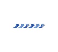 Sneakersocken S.OLIVER "6er Pack", Mädchen, Gr. 31-34, blau (prussian blau), 78% Baumwolle, 20% Polyamid, 2% Elasthan, gemustert, Socken Sneakersocken (54028053-31) prussian blau