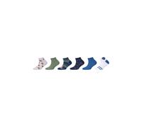 Sneakersocken S.OLIVER "6er Pack", Mädchen, Gr. 35-38, beaucoup blau, 72% Baumwolle, 26% Polyamid, 2% Elasthan, gemustert, Socken Sneakersocken, 6er Pack Weiche Qualität aus Bio-Baumwolle für hohen Tr