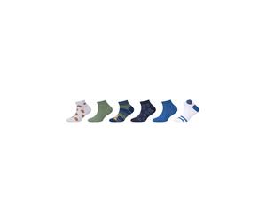 Sneakersocken S.OLIVER "6er Pack", Mädchen, Gr. 35-38, beaucoup blau, 72% Baumwolle, 26% Polyamid, 2% Elasthan, gemustert, Socken Sneakersocken, 6er Pack Weiche Qualität aus Bio-Baumwolle für hohen Tr