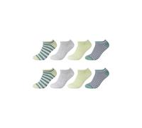 Sneakersocken S.OLIVER "Sneakersocken 8er Pack", Damen, Gr. 43/46, grün (sea spray), 78% Baumwolle 20% Polyamid 2% Elasthan, gestreift, Socken Sneakersocken (50858954-43) sea spray