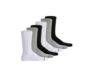 Sneakersocken STANCE "Socken Icon Socken 6er Pack", Damen, Gr. 35-37, bunt (schwarz, grau, weiß), Obermaterial: 76% Baumwolle CO. 19% Polyester PES. 3% Nylon NY. 2% Elasthan EL., Socken Sneakersocken