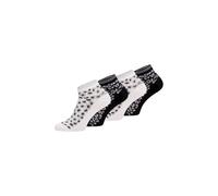 Sneakersocken TAMARIS "4er Pack", Damen, Gr. 39-42, weiß, schwarz, 60% Baumwolle, 38% Polyamid, 1% Elasthan, 1% metallisierte Fasern, Animal-Print, Socken Sneakersocken, 4er Pack, weiche Baumwolle und